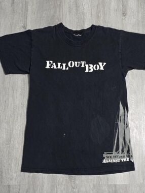 Vintage Y2K Fall Out Boy “We Set Our Sails Against The Wind” Black Band Tee